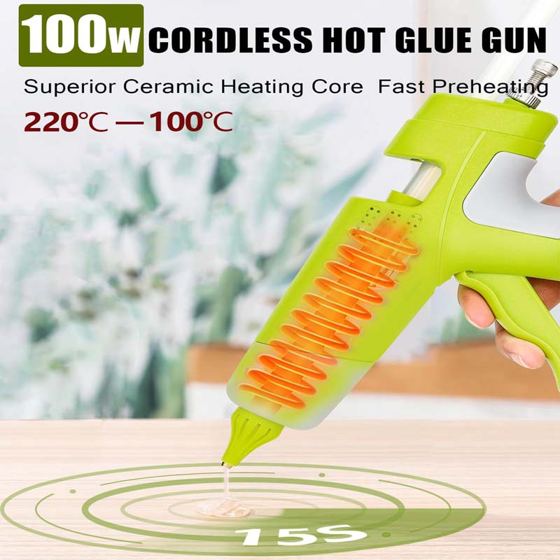 100W LCD Display Cordless Hot Melt Glue Gun Powered by Ryobi Battery