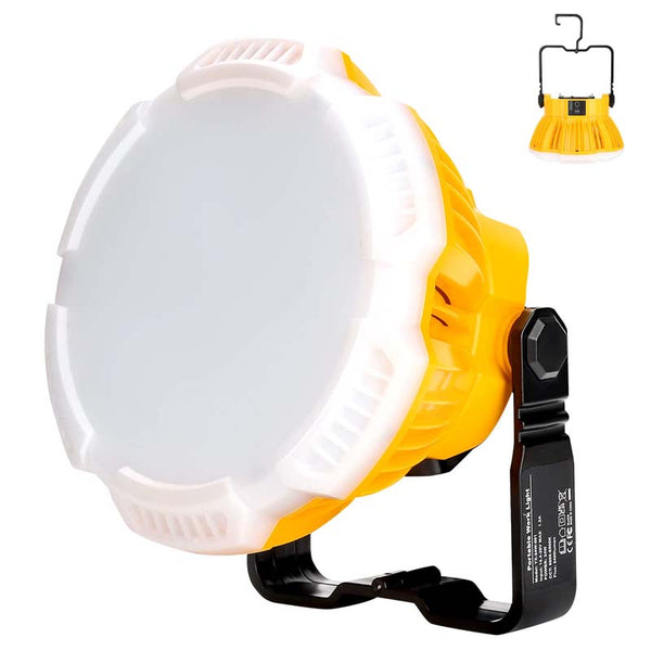 24W 2400LM Cordless Camping Lantern Portable LED Work Light Powered by Dewalt 20V Max Li-ion Battery with Hanging Hook