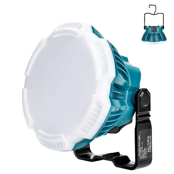 24W 2400LM Cordless Camping Lantern Portable LED Work Light Powered by Makita 18V Max Li-ion Battery with Hanging Hook