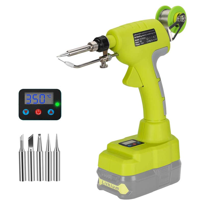 75W LCD Cordless Soldering Iron Kit Powered by Ryobi ONE+ 18V Battery