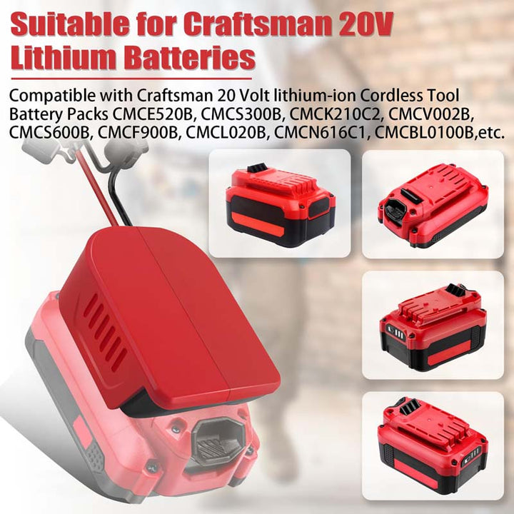 Craftsman 20V Battery Power Wheels Adapter with Switch & Fuse | Powuse
