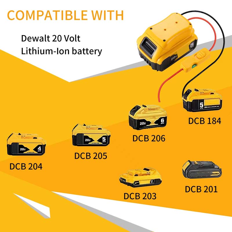Upgraded Dewalt 20V Battery Power Wheels Adapter Powuse