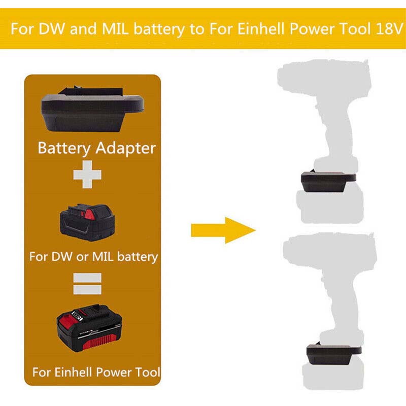 2in1 Dewalt/Milwaukee to Einhell Battery Adapter Powuse