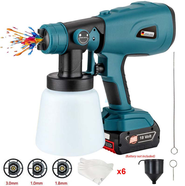 Handheld Cordless Paint Sprayer Brushless HVLP Paint Spray Gun Powered by Bosch BAT 18V Battery with 1000ML Container