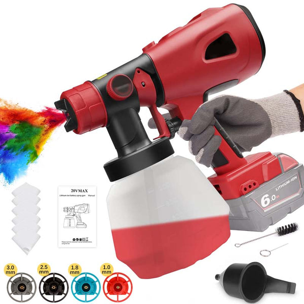 Handheld Cordless Paint Sprayer Brushless HVLP Paint Spray Gun Powered by Milwaukee M18 18V Battery with 1000ML Container