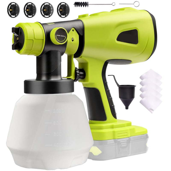 Handheld Cordless Paint Sprayer Brushless HVLP Paint Spray Gun Powered by Ryobi ONE+ 18V Battery with 1000ML Container