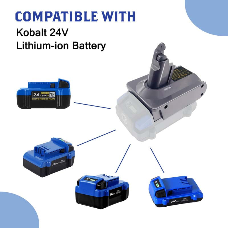 Kobalt 24V to Dyson V6 Battery Adapter Powuse