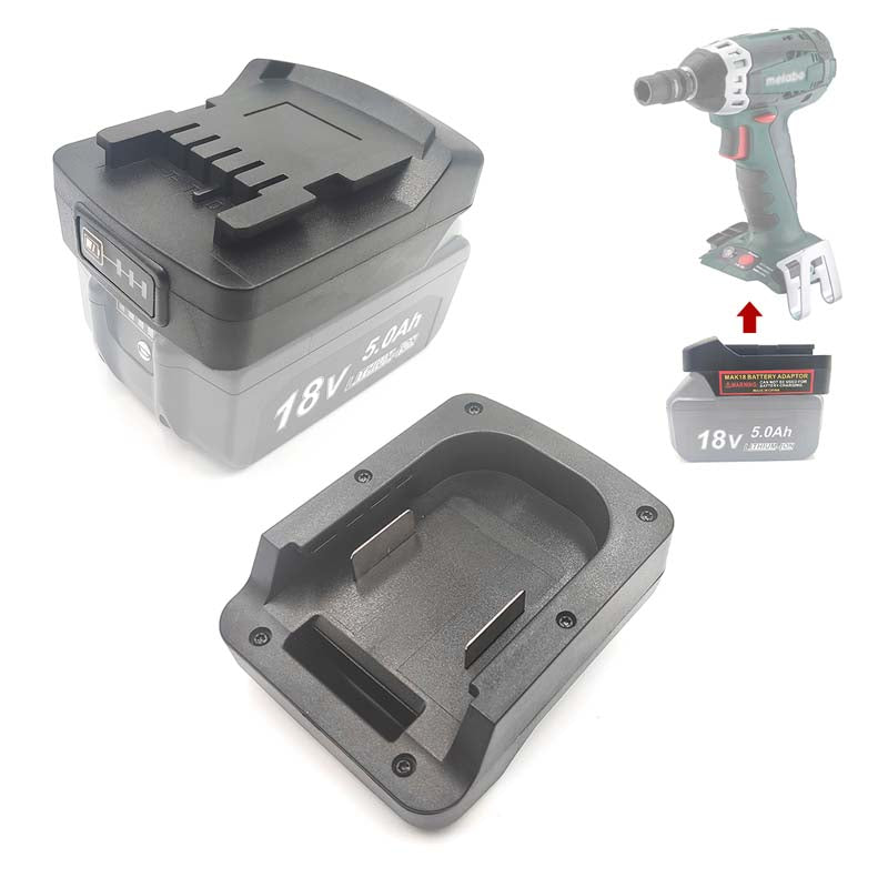 Spacnana Lithium-batterijadapter voor Metabo 18 V naar Bosch elektro-gereedschapsaccu-converter Spacnana Lithium-batterijadapter voor Metabo 18 V naar Bosch elektro-gereedschapsaccu-converter