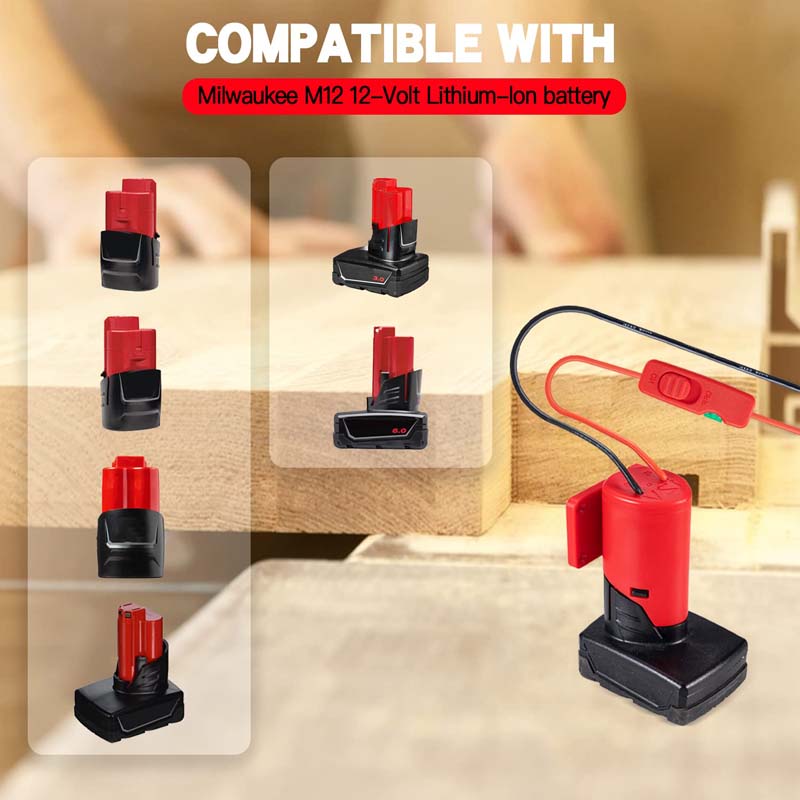 Upgraded Milwaukee M12 Battery Power Wheels Adapter Powuse