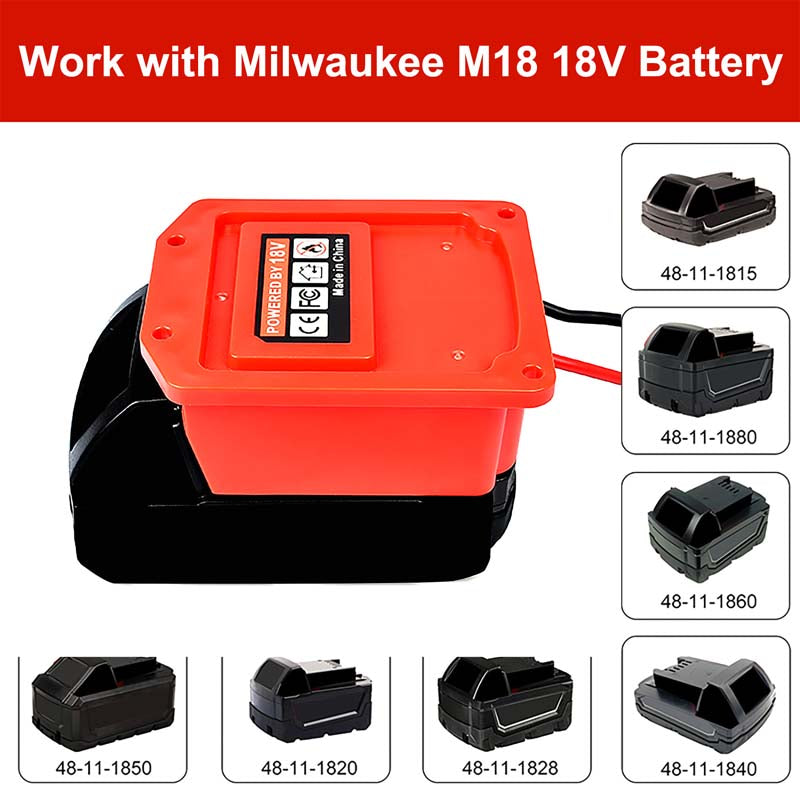 Milwaukee M18 Battery Power Wheels Adapter with Side Fixing Holes Powuse