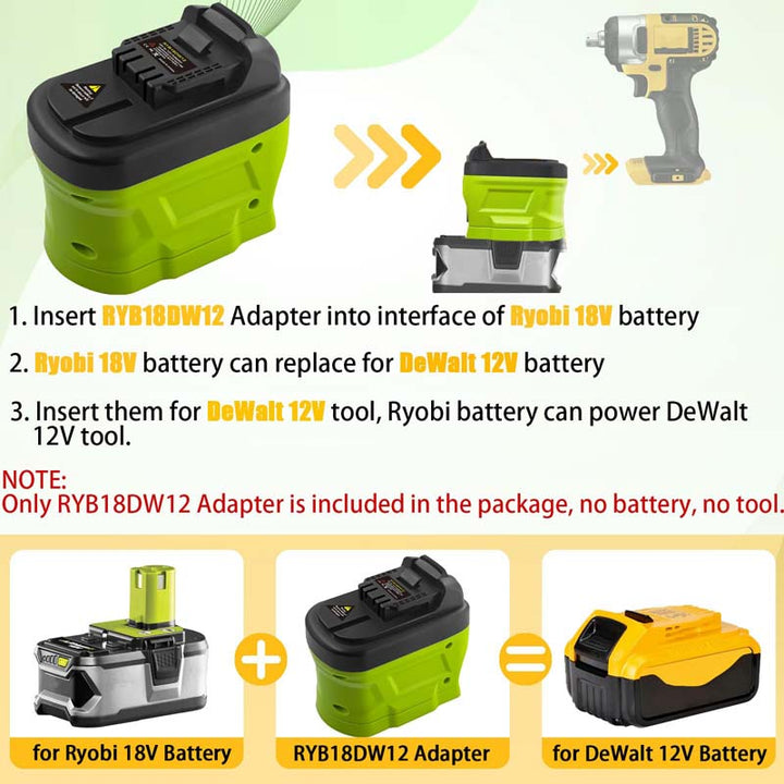 Ryobi 18V to DeWalt 12V Battery Adapter | Powuse