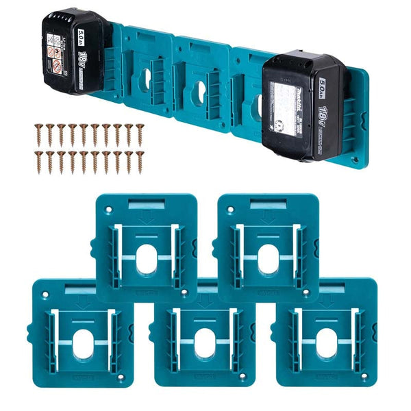 5-Pack Upgraded Battery Holders for Makita/Bosch 18V Power Tool Battery Mount Dock Storage Shelf Rack Hanger