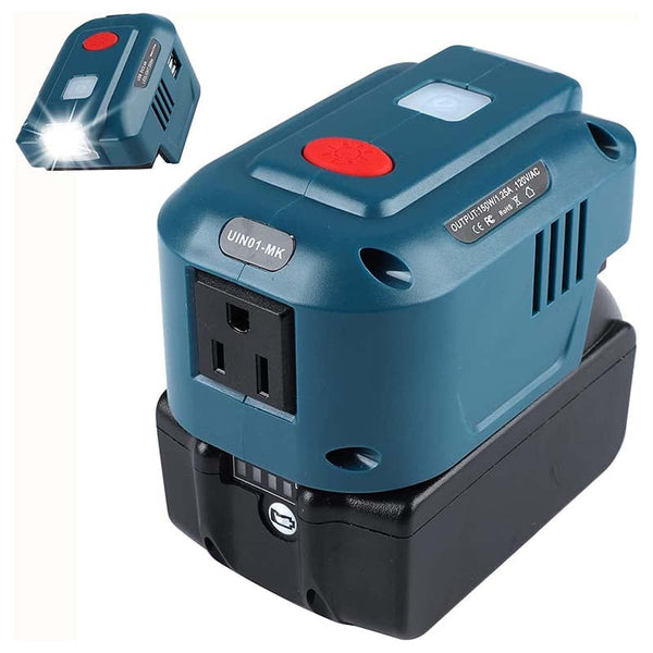 150W Portable Power Source Supply Powered by Makita 18V LXT Li-ion Battery Inverter Generator with 120V AC Outlet & Dual USB & 200LM LED Light