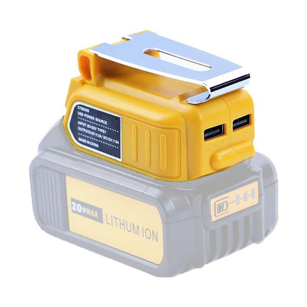 Portable Power Source for Heated Jackets Dual USB Charger Adapter for Dewalt 20V Max Li-ion Battery