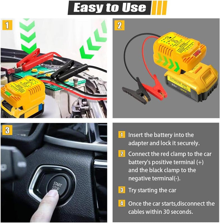 Dewalt 20V Battery Jump Starter Adapter for 12V Cars | Powuse