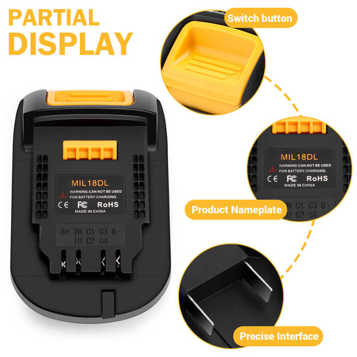 Milwaukee 18V to DeWalt 20V Battery Adapter | Powuse