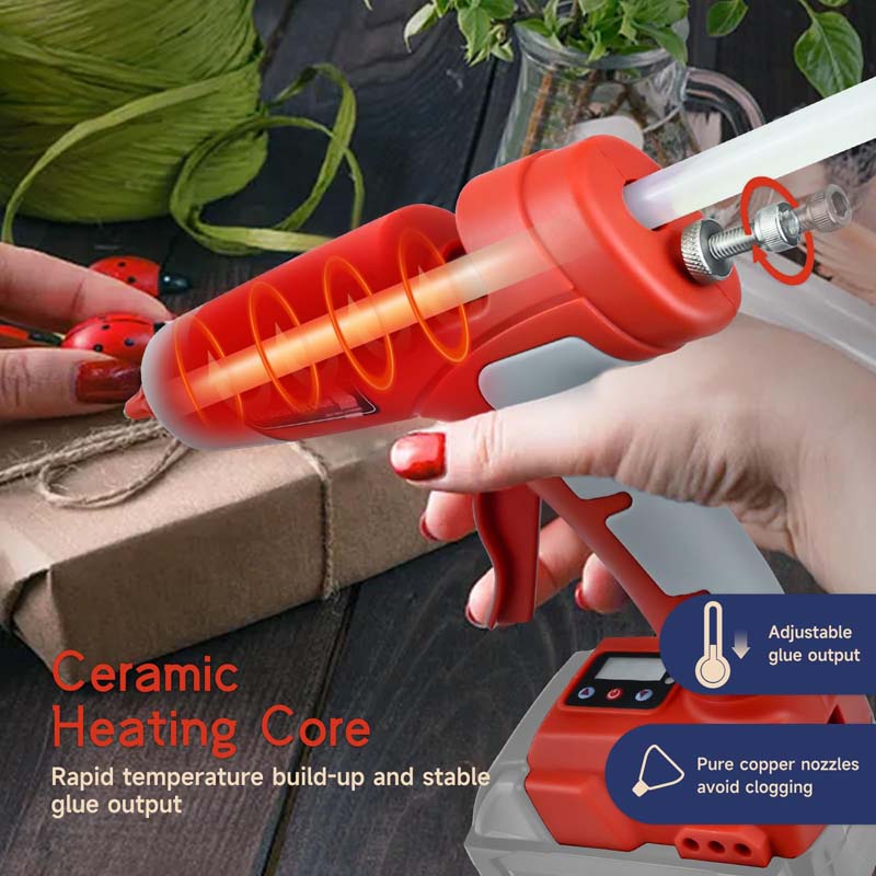 DeWalt Ceramic Rapid Heat Dual Temperature Full Size Glue Gun and 10 in. x 7/16 in. Dia Hot Melt Full Size Glue Sticks (6 Pack)