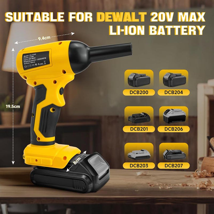 130000 RPM 30m/s Cordless Mini Blower for Dewalt 20V Battery | Powuse