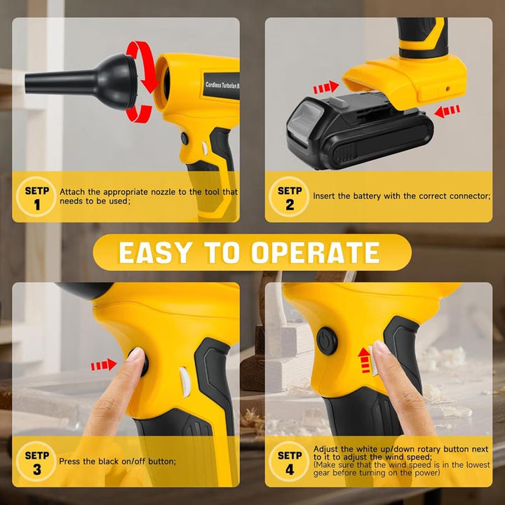130000 RPM 30m/s Cordless Mini Blower for Dewalt 20V Battery | Powuse