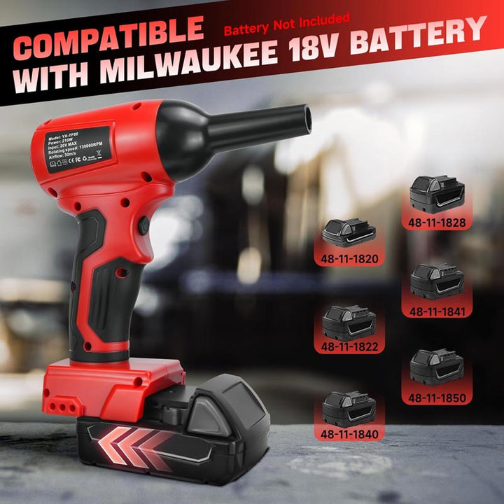 130000 RPM 30m/s Cordless Mini Blower for Milwaukee 18V Battery | Powuse