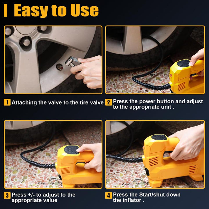 150PSI Cordless Tire Inflator for DEWALT 20V Battery | Powuse