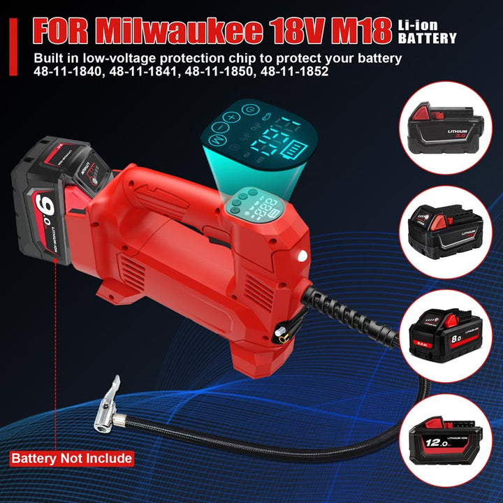 150PSI Cordless Tire Inflator for Milwaukee 18V Battery | Powuse
