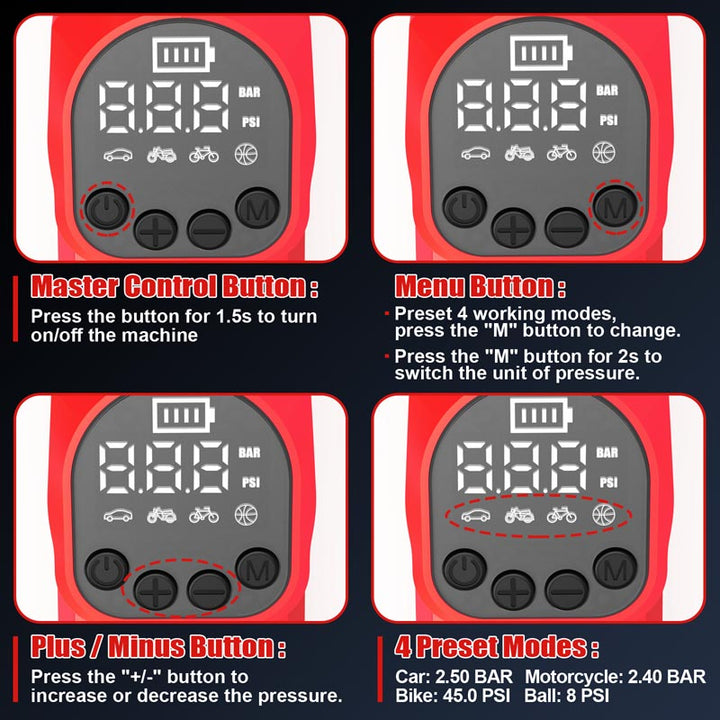 150PSI Cordless Tire Inflator for Milwaukee 18V Battery | Powuse