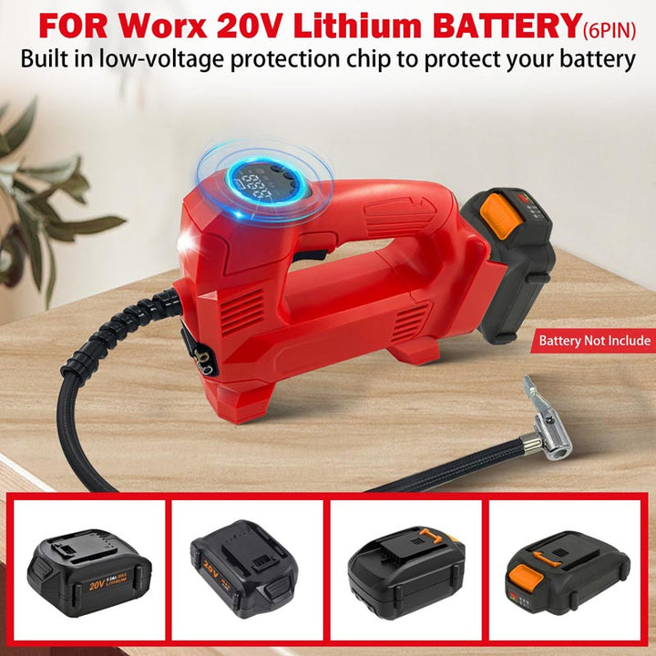 150PSI Cordless Tire Inflator for WORX 6-PIN 20V Battery | Powuse
