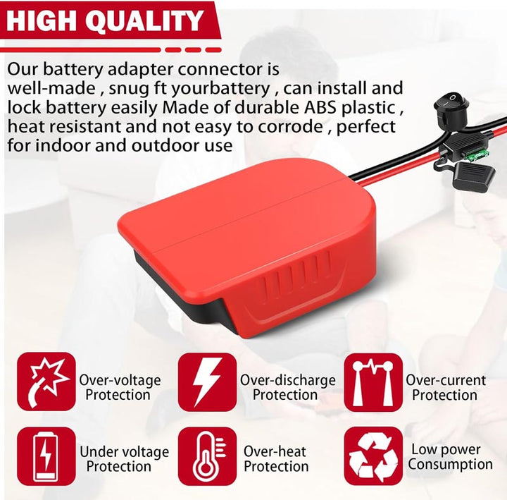 2-Pack Bauer 20V Battery Power Wheels Adapter with Switch | Powuse