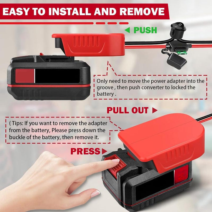 2-Pack Bauer 20V Battery Power Wheels Adapter with Switch | Powuse