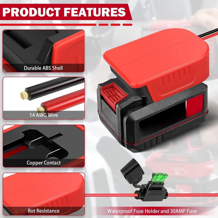 2-Pack Bauer 20V Battery Power Wheels Adapter with Switch | Powuse