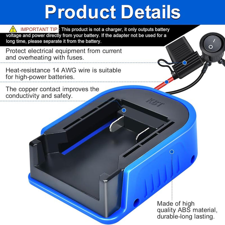 2-Pack Kobalt 24V Battery Power Wheels Adapter with Switch | Powuse