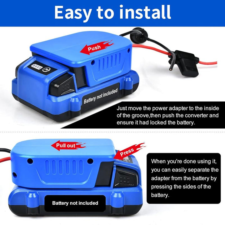 2-Pack Kobalt 24V Battery Power Wheels Adapter with Switch | Powuse