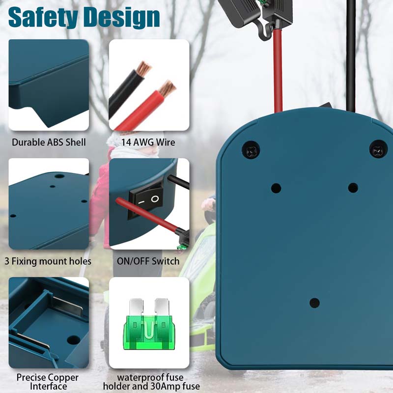 2Pack Upgraded Makita 18V Battery Power Wheels Adapter Powuse