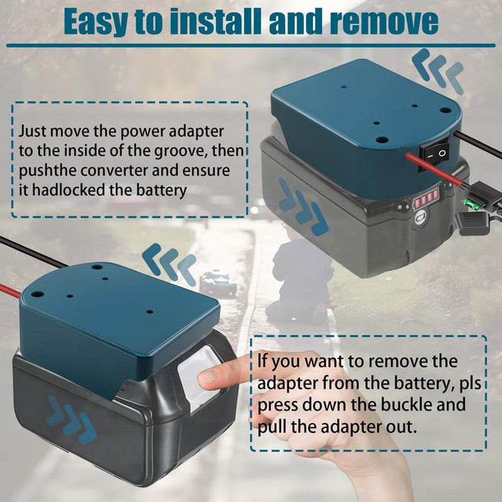 2-Pack Upgraded Makita 18V Battery Power Wheels Adapter | Powuse