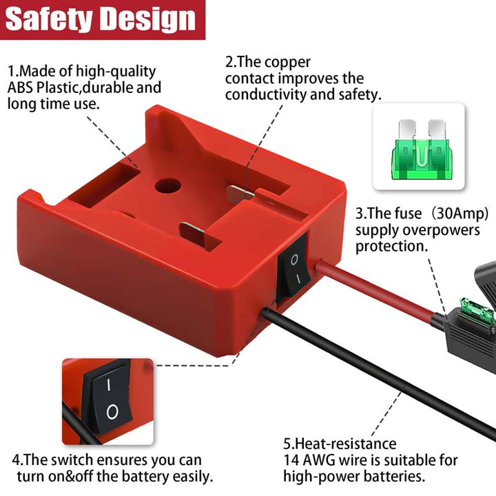 Per M12 Convertore di Batteria Adattatore FAI DA TE Per Milwaukee 12V Li-Ion Batteria di Alimentazione Esterna Connettore FAI DA TE Staffa di Montaggio supporto 1420 Per M12 Convertore di Batteria Adattatore FAI DA TE Per Milwaukee 12V Li-Ion Batteria di Alimentazione Esterna Connettore FAI DA TE Staffa di Montaggio supporto 1420