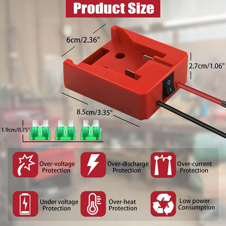 Adaptateur Pour M18 18 V Power Wheels Kit De Conversion De Batterie 14 AWG Avec Porte-fusible Et Adaptateur Pour M18 18 V Power Wheels Kit De Conversion De Batterie 14 AWG Avec Porte-fusible Et