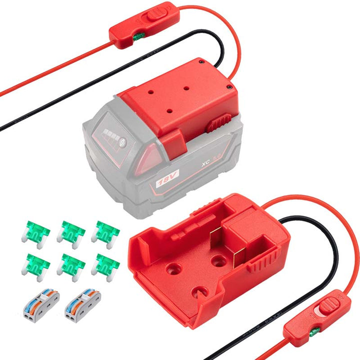 2-Pcak Upgraded Milwaukee 18V Battery Power Wheels Adapter | Powuse