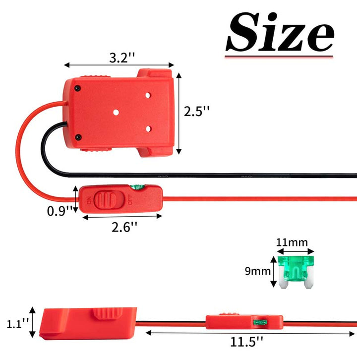 2-Pcak Upgraded Milwaukee 18V Battery Power Wheels Adapter | Powuse