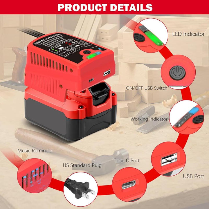 2-in-1 Craftsman Battery Charger & Power Source with USB Type-C | Powuse