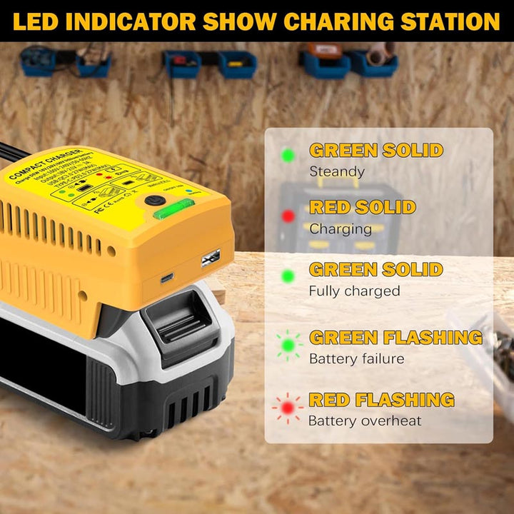 2-in-1 Dewalt Battery Charger & Power Source with USB Type-C | Powuse