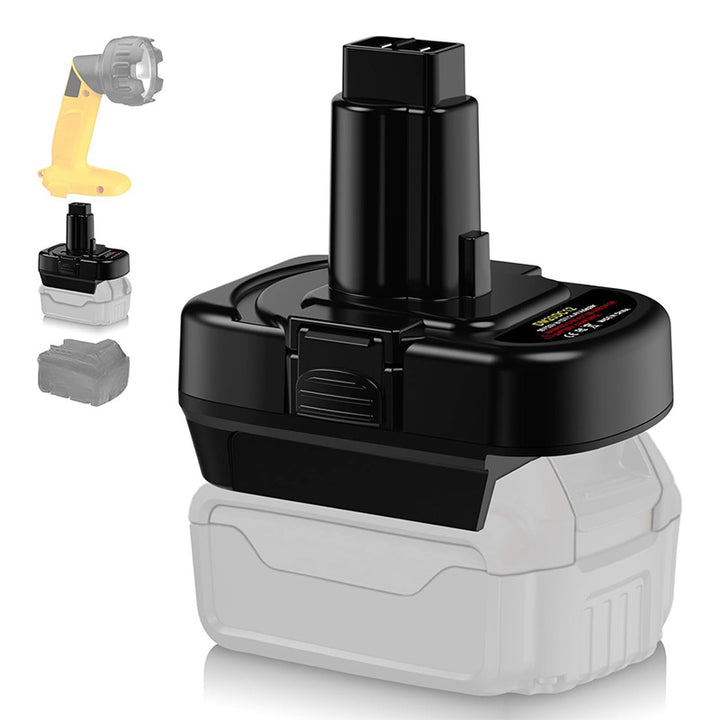 2-in-1 Milwaukee/DeWalt 20V to DeWalt 12V/14.4V Ni-MH Battery Adapter | Powuse