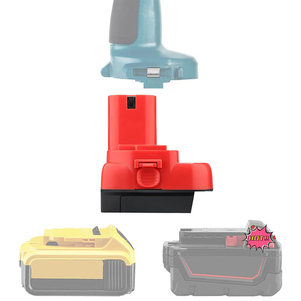 2-in-1 Milwaukee/DeWalt 20V to Makita 12V/14.4V Ni-MH Battery Adapter | Powuse