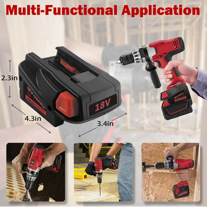 2-in-1 DeWalt 20V/Milwaukee M18 to Milwaukee V18 Battery Adapter | Powuse