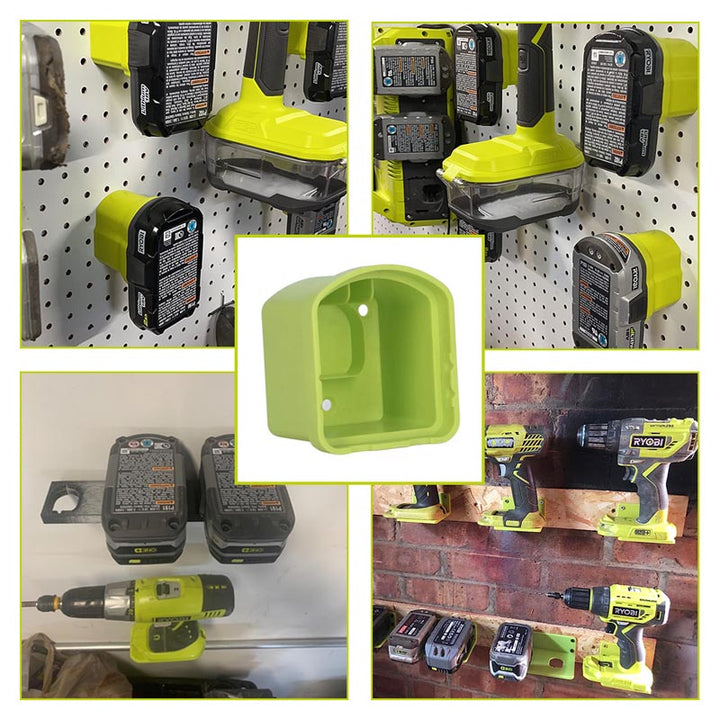 5-Pack Ryobi Battery Wall Mount Holder for Garage Workshop Organization | Powuse