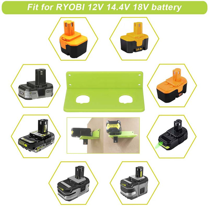 Ryobi Battery Rack System 5-Pack Ryobi One+ 12V/14.4V/18V Battery Holders - Powuse