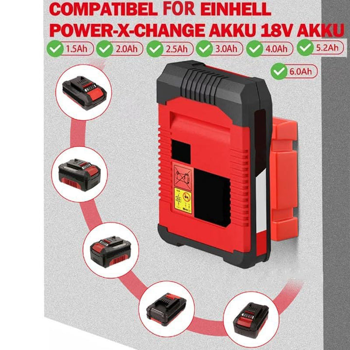 6 Pack Battery Holder Mount for Einhell 18V Workshop Use | Powuse