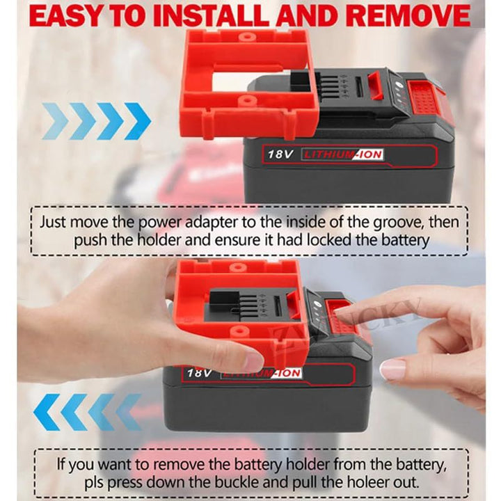 6 Pack Battery Holder Mount for Einhell 18V Workshop Use | Powuse