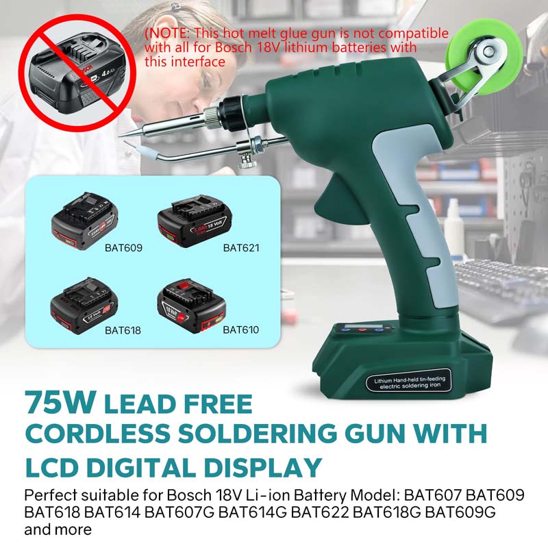Cordless Soldering Iron for Milwaukee 18v Battery, 30W Automatic Feed One  Hand-held Soldering Welding Gun Kit with 50g 0.04'' Solder Wire & 5pcs