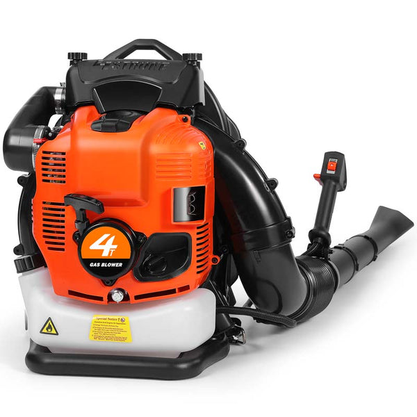 New 75.6CC 4-Stroke 706CFM 206MPH Gas Powered Backpack Leaf Blower with Large Capacity Air Filter & 1.9L Fuel Tank